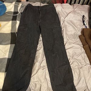 Black Cargo Jean Pants